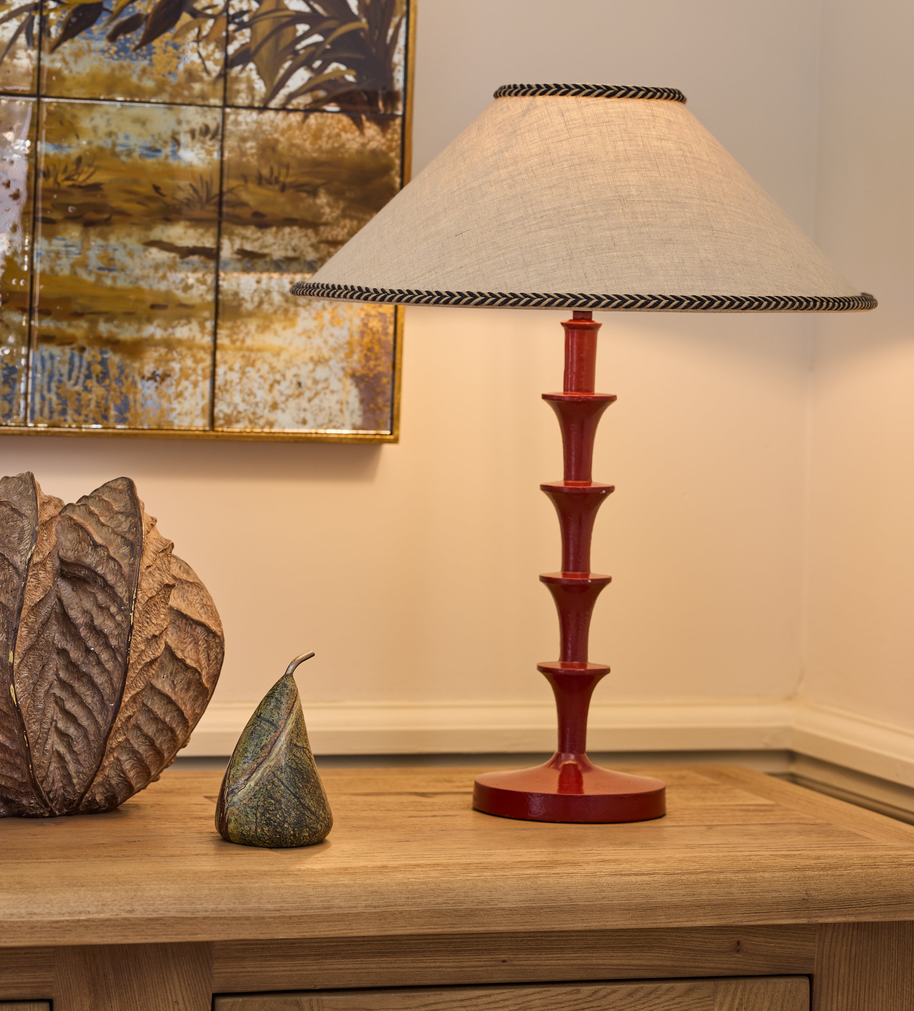 Clara Table Lamp Base - Dark Red