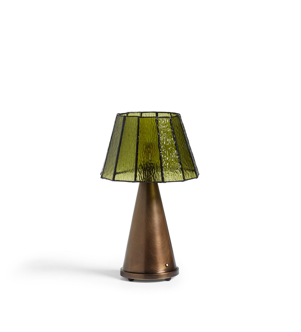 Mosaica Wireless Table Lamp and Shade - Green