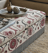 Sheki Upholstered Storage Ottoman - Charcoal/Venetian Red